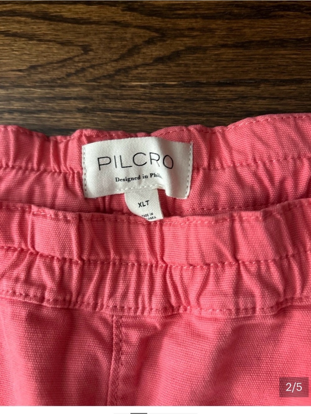 Pilcro Peach Coral Pull On Barrel Utility Balloon Pants Size XL TALL - Picture 2 of 5